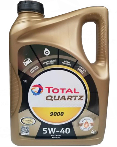 Aceite TOTAL - QUARTZ 9000 - 5W40 (sintético) - Bidón x 4 litros