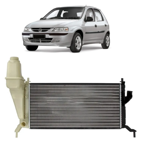 Radiador Suzuki Fun 1.0 / Chevrolet Celta (con depósito y con aire acondicionado)